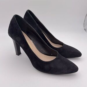 Franco Sarto - Women's Tawny black suede Pumps pointed toe heeled Shoes size 8